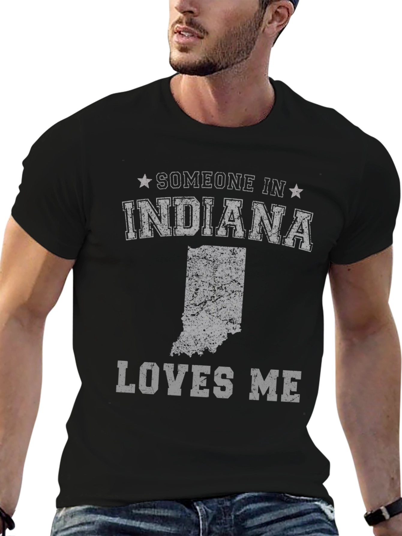 Indiana Loves Me Graphic T-Shirt - Black