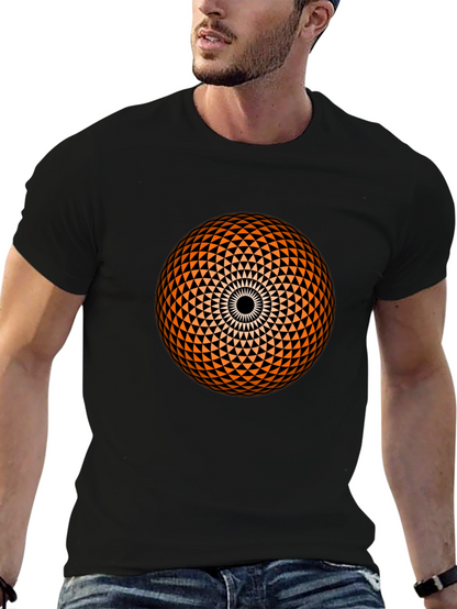 Geometric Sphere Graphic Black T-Shirt