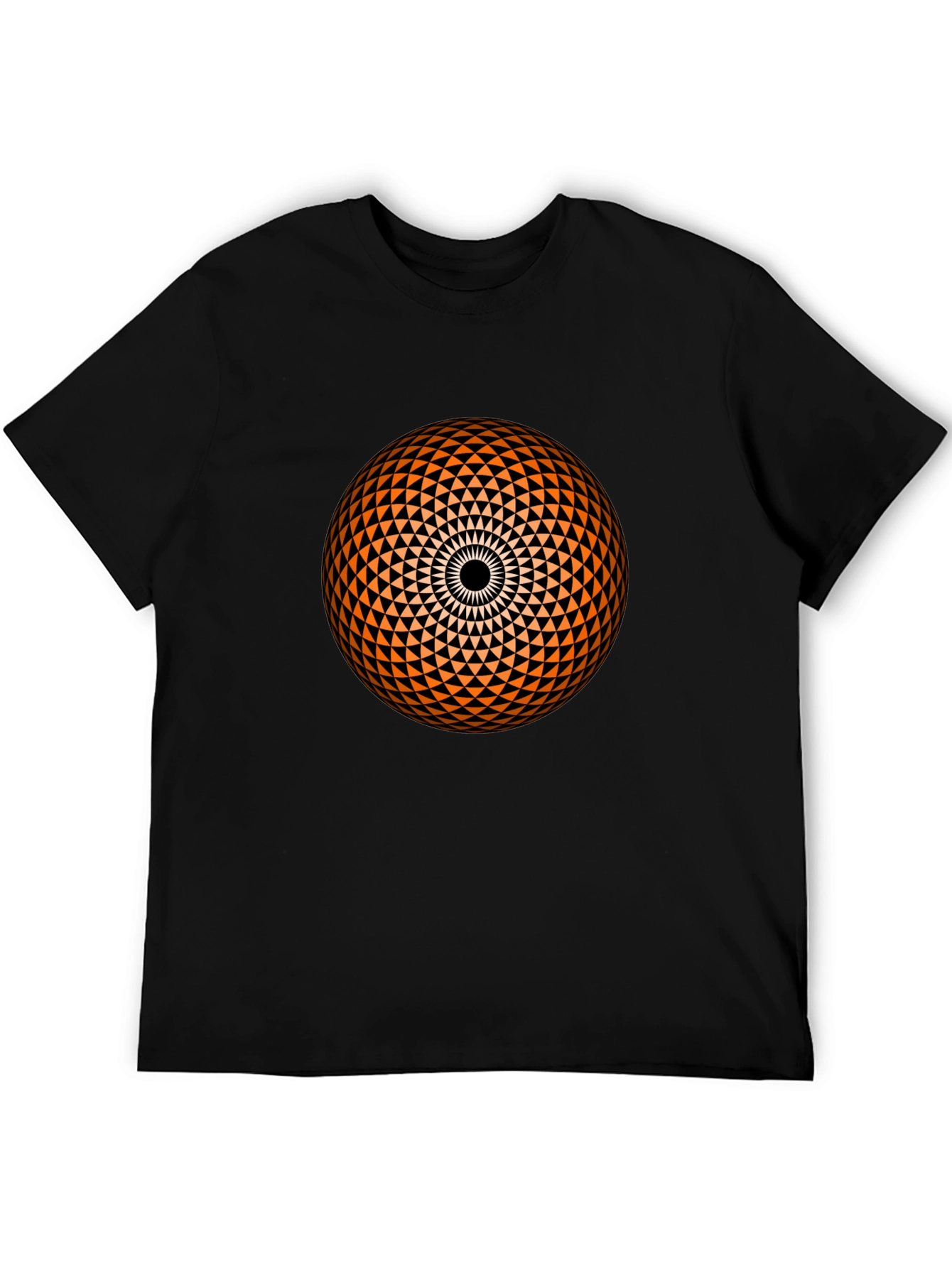Geometric Sphere Graphic Black T-Shirt