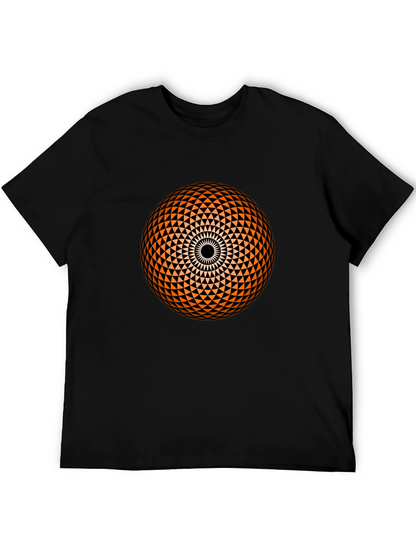 Geometric Sphere Graphic Black T-Shirt