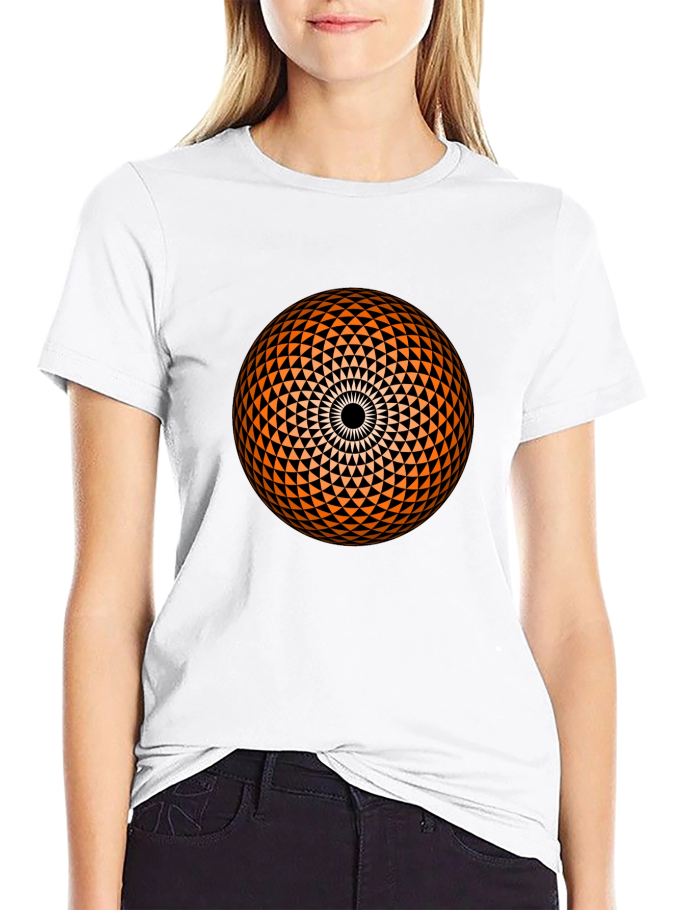 Geometric Sphere Graphic Black T-Shirt