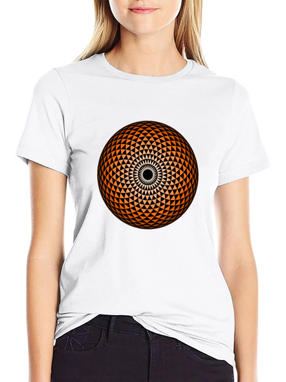 Geometric Sphere Graphic Black T-Shirt