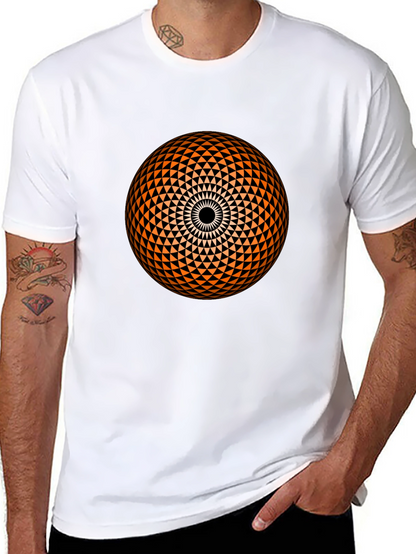 Geometric Sphere Graphic Black T-Shirt