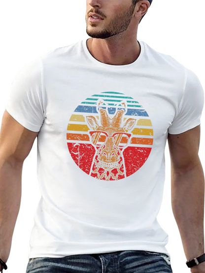 Retro Giraffe Sunglasses Graphic T-Shirt