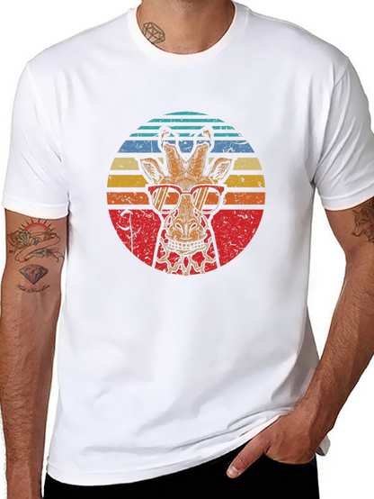 Retro Giraffe Sunglasses Graphic T-Shirt