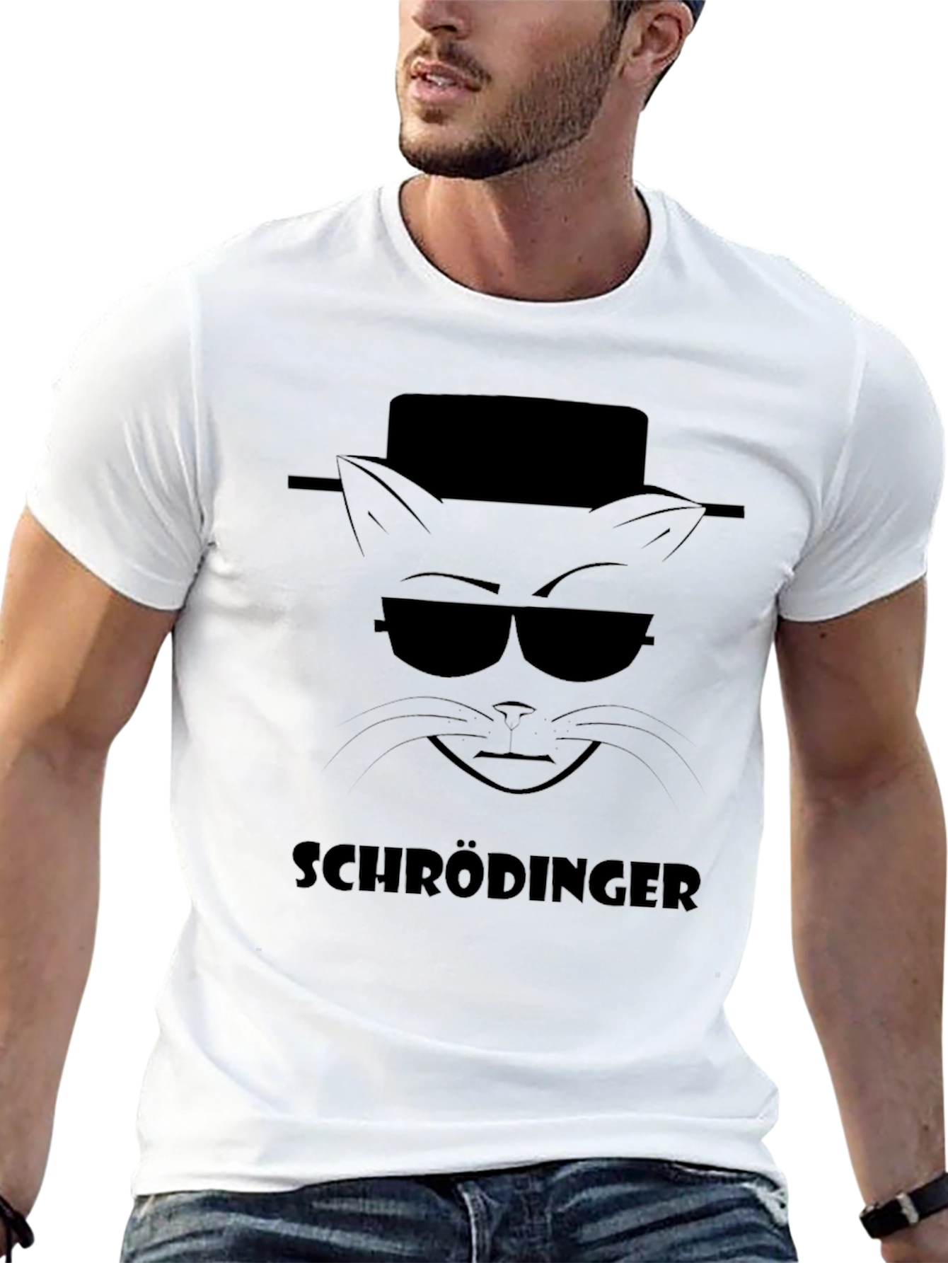 Schrödingers Cat Heisenberg Style Black T-Shirt