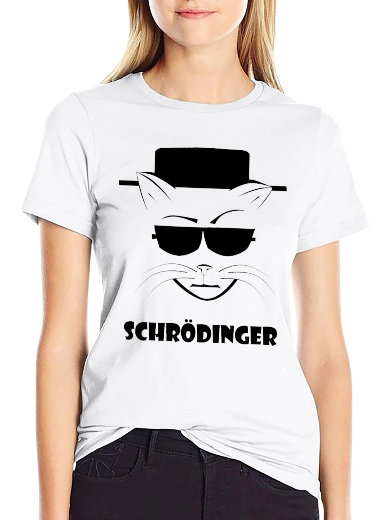 Schrödingers Cat Heisenberg Style Black T-Shirt