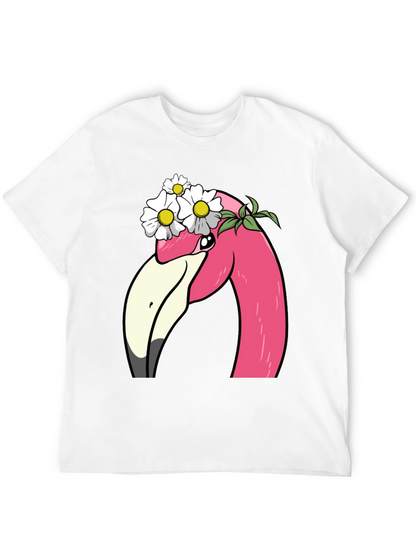 Flamingo Flower Crown T-Shirt - Black