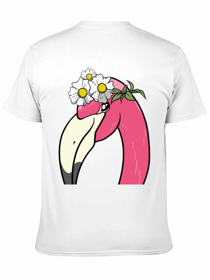 Flamingo Flower Crown T-Shirt - Black