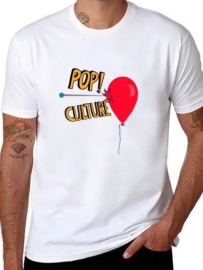 Pop Culture T-Shirt with Balloon Graphic