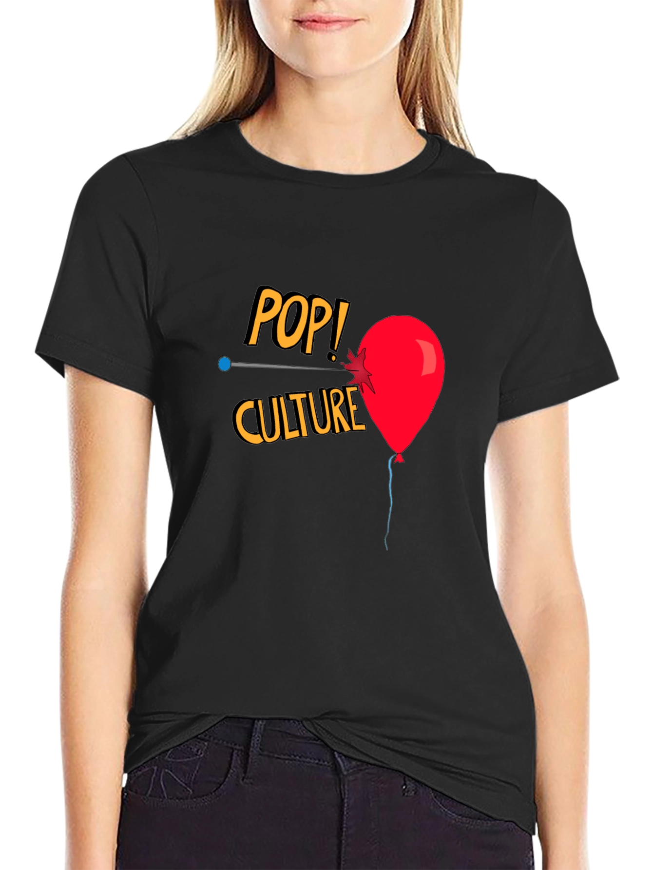 Pop Culture T-Shirt with Balloon Graphic