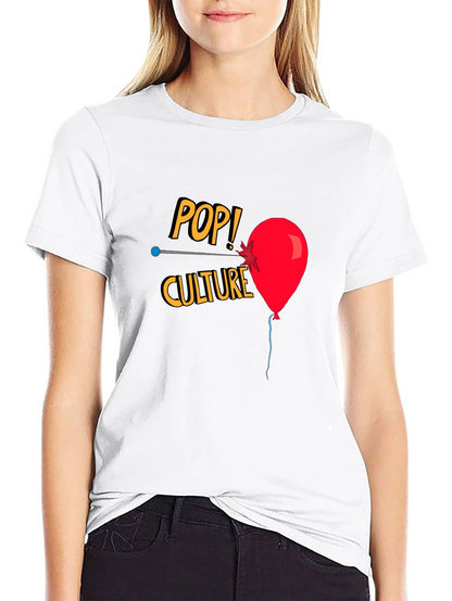 Pop Culture T-Shirt with Balloon Graphic