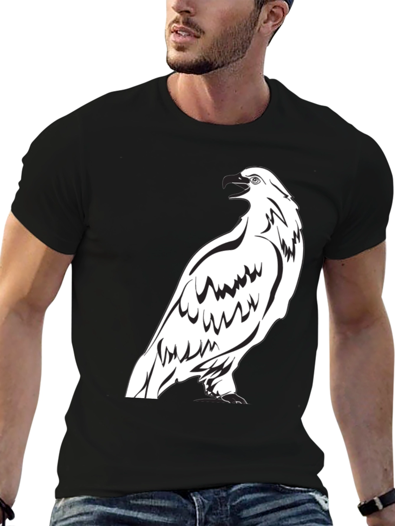 Eagle Graphic Print Crew Neck T-Shirt