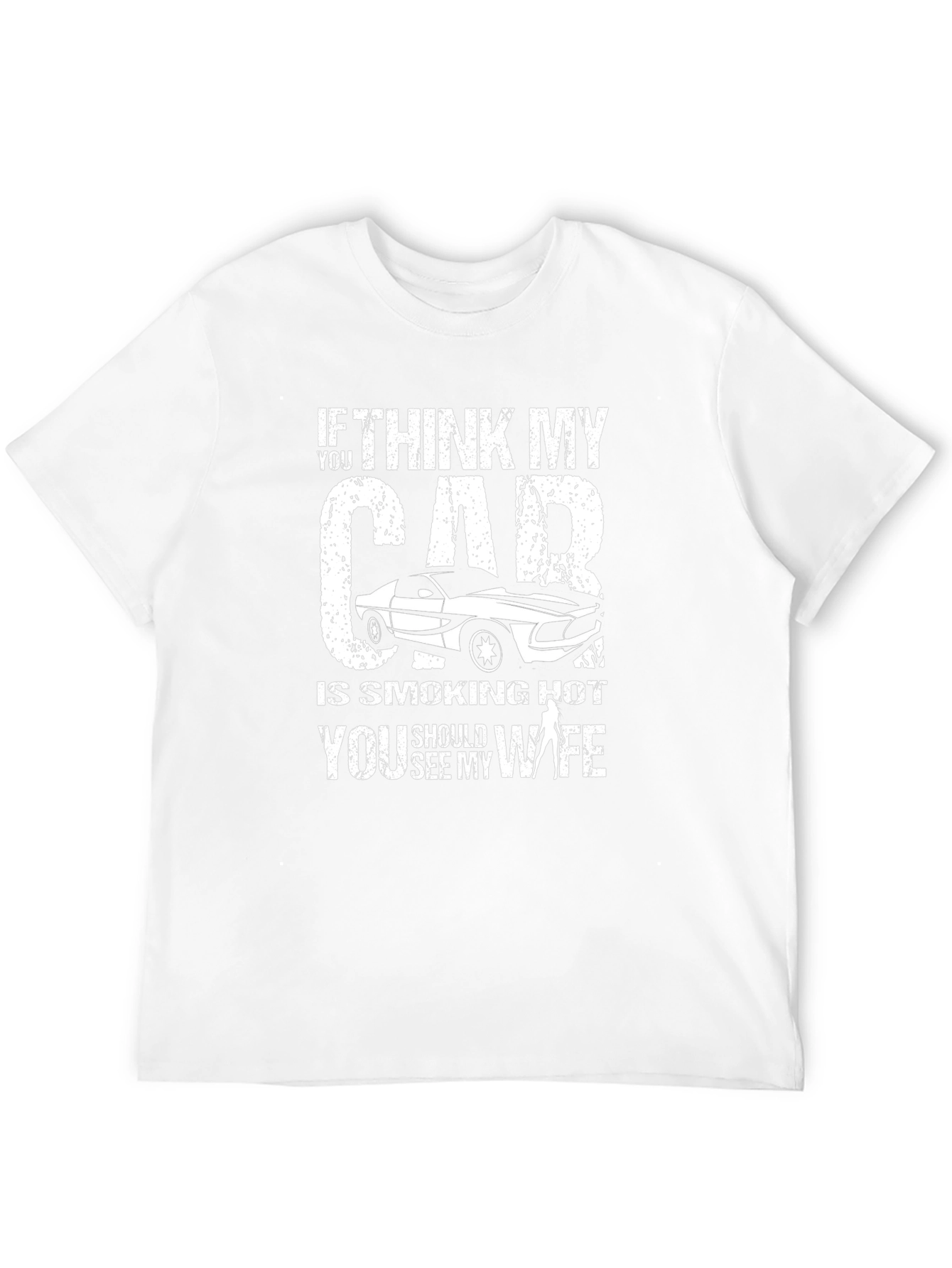Smoking Hot Car & Wife Graphic T-Shirt - Black