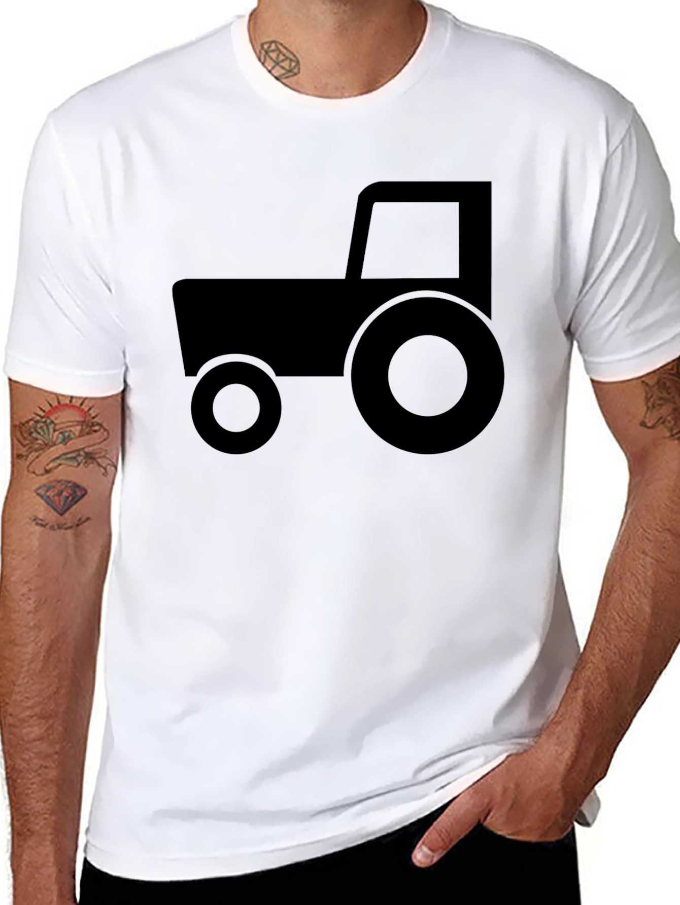 Black Tractor Graphic T-Shirt