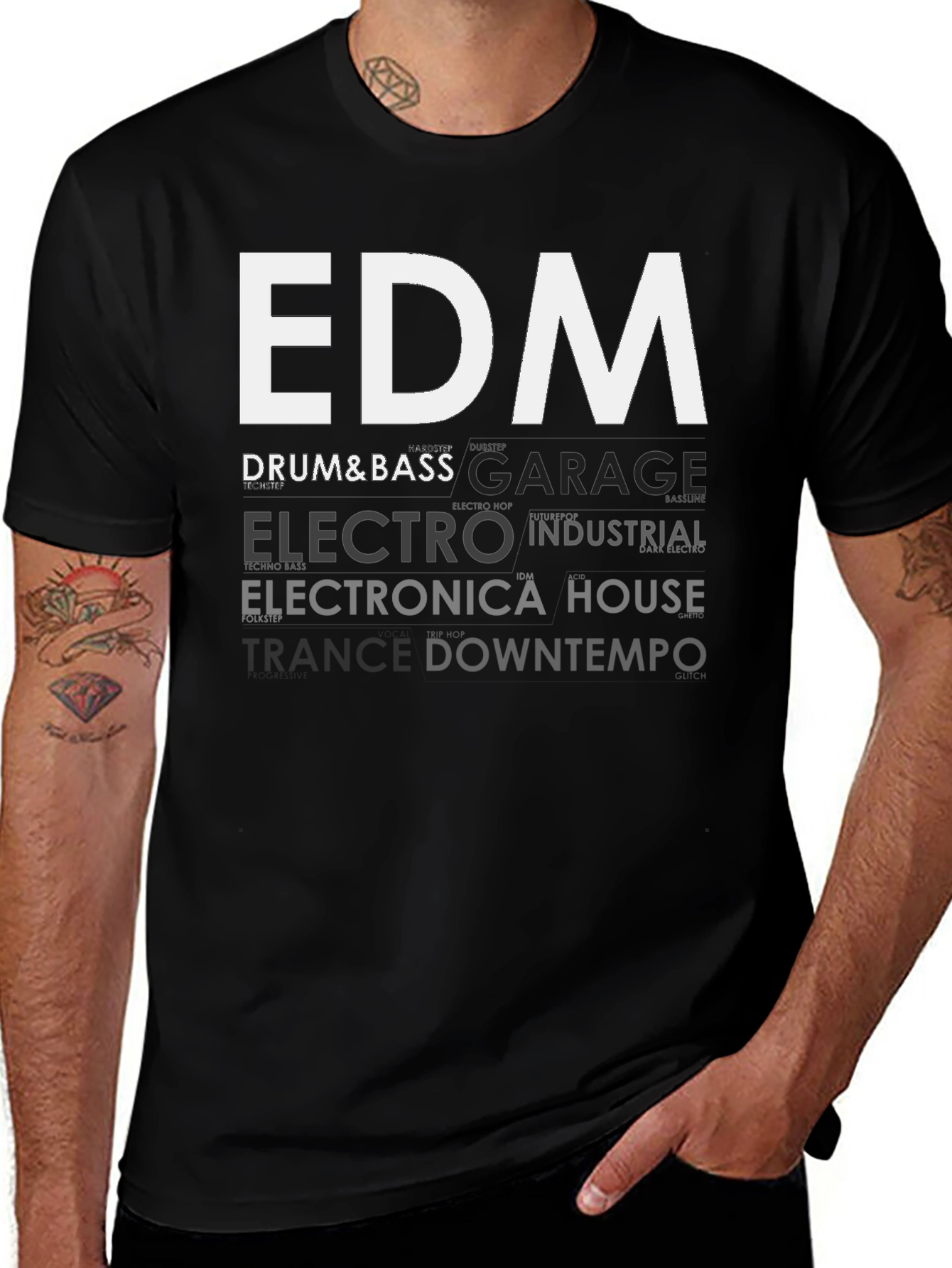 EDM Music Genres Graphic T-Shirt