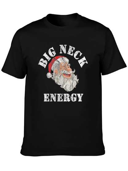 Big Neck Energy Santa Christmas Graphic Tee