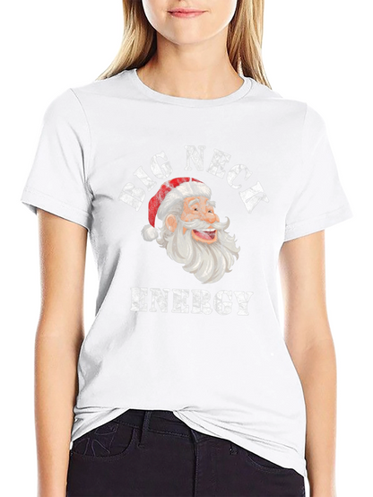 Big Neck Energy Santa Christmas Graphic Tee