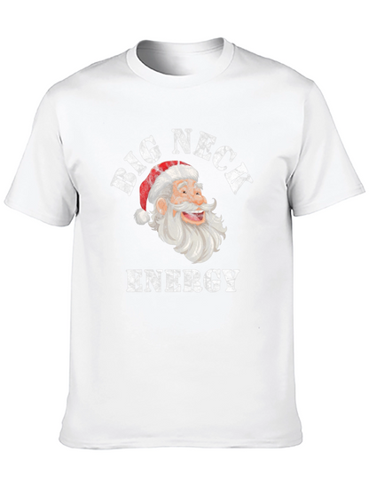 Big Neck Energy Santa Christmas Graphic Tee