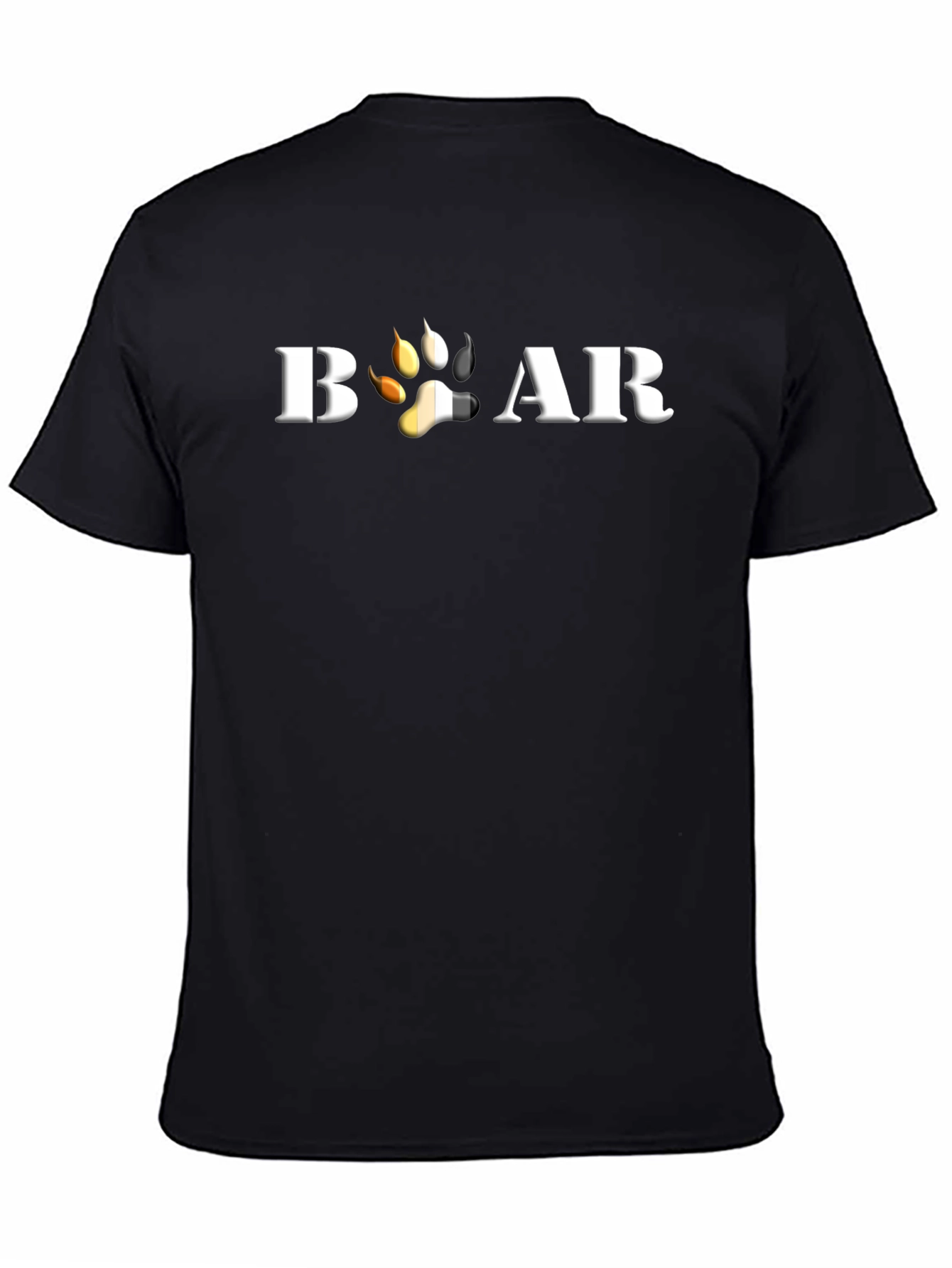 Bear Pride Paw Print T-Shirt - Black