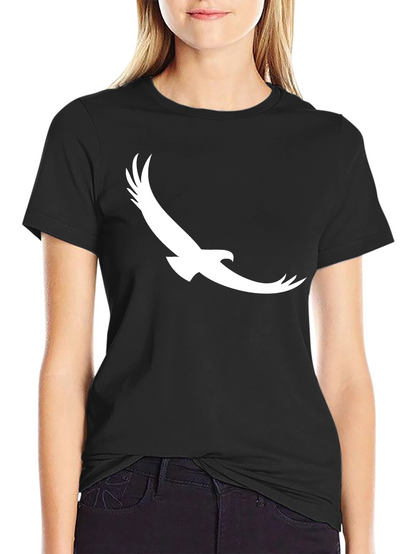 Black T-Shirt with White Eagle Graphic