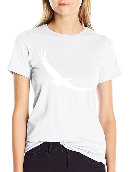 Black T-Shirt with White Eagle Graphic
