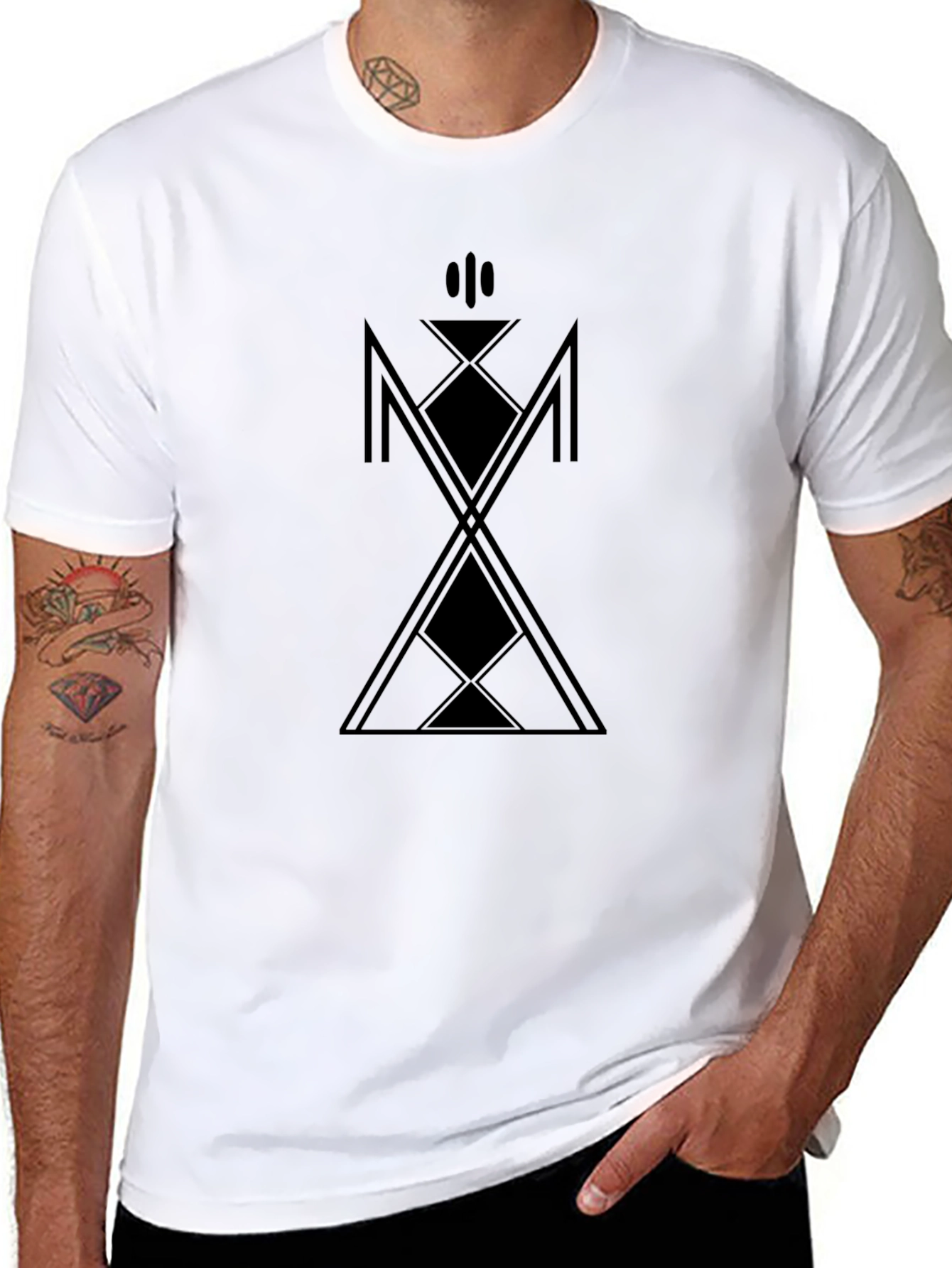 Geometric Graphic Black T-Shirt