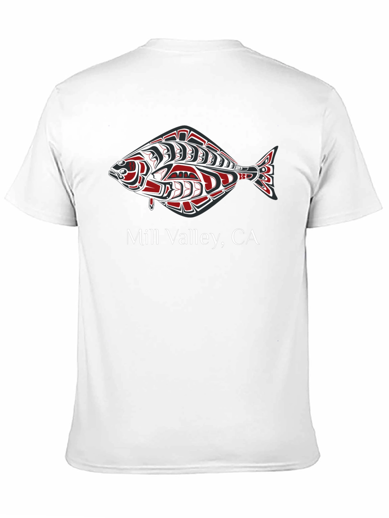 Mill Valley CA Fish Graphic Black T-Shirt