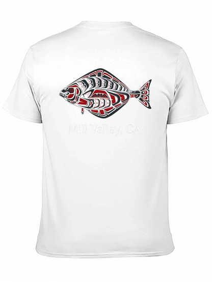 Mill Valley CA Fish Graphic Black T-Shirt