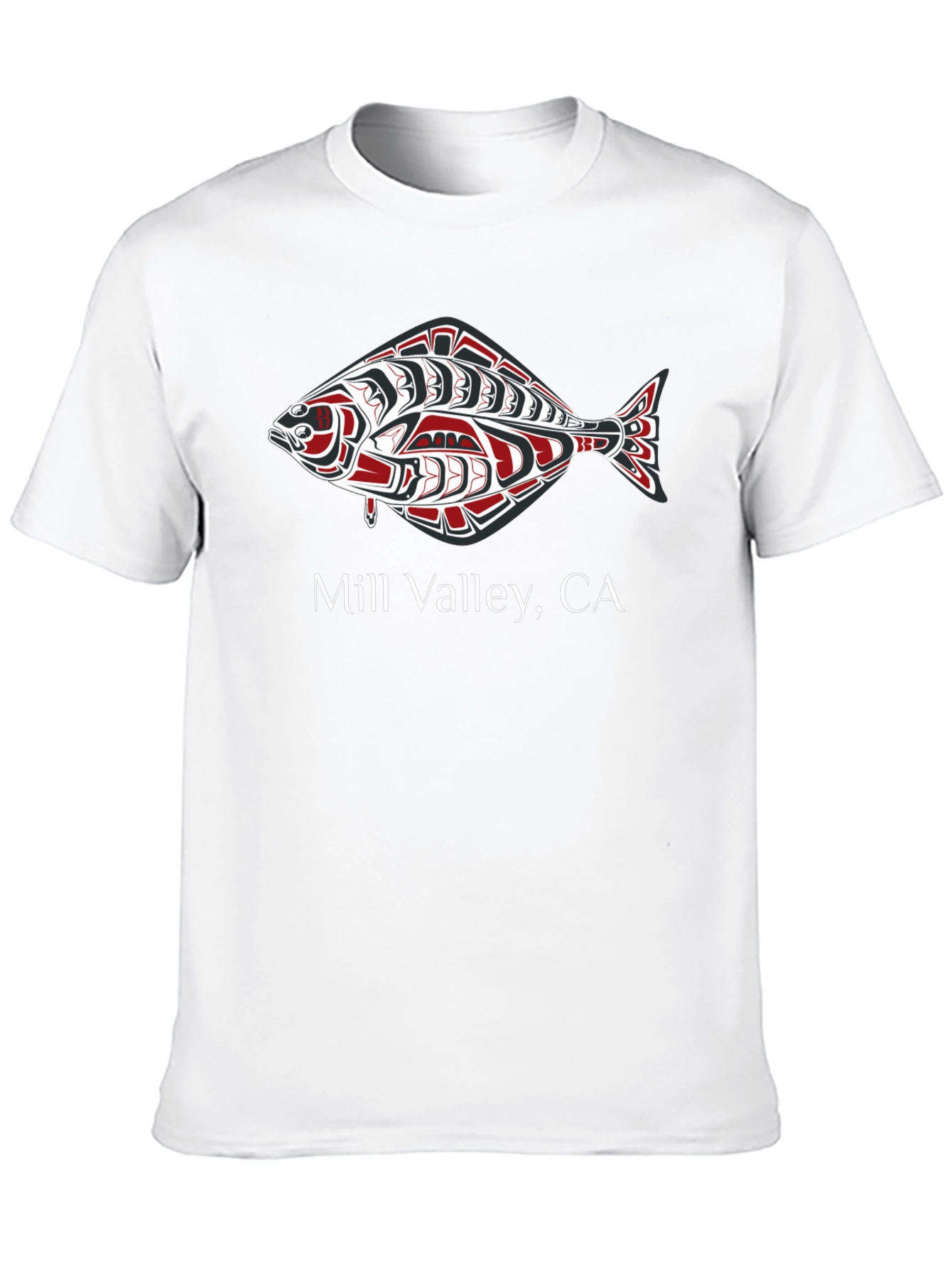 Mill Valley CA Fish Graphic Black T-Shirt