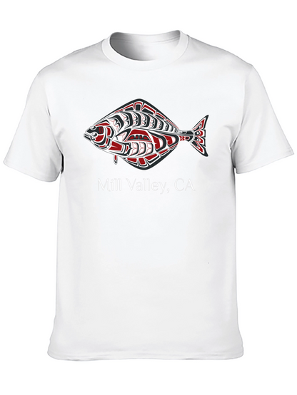 Mill Valley CA Fish Graphic Black T-Shirt