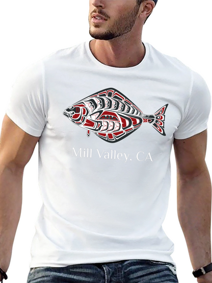 Mill Valley CA Fish Graphic Black T-Shirt