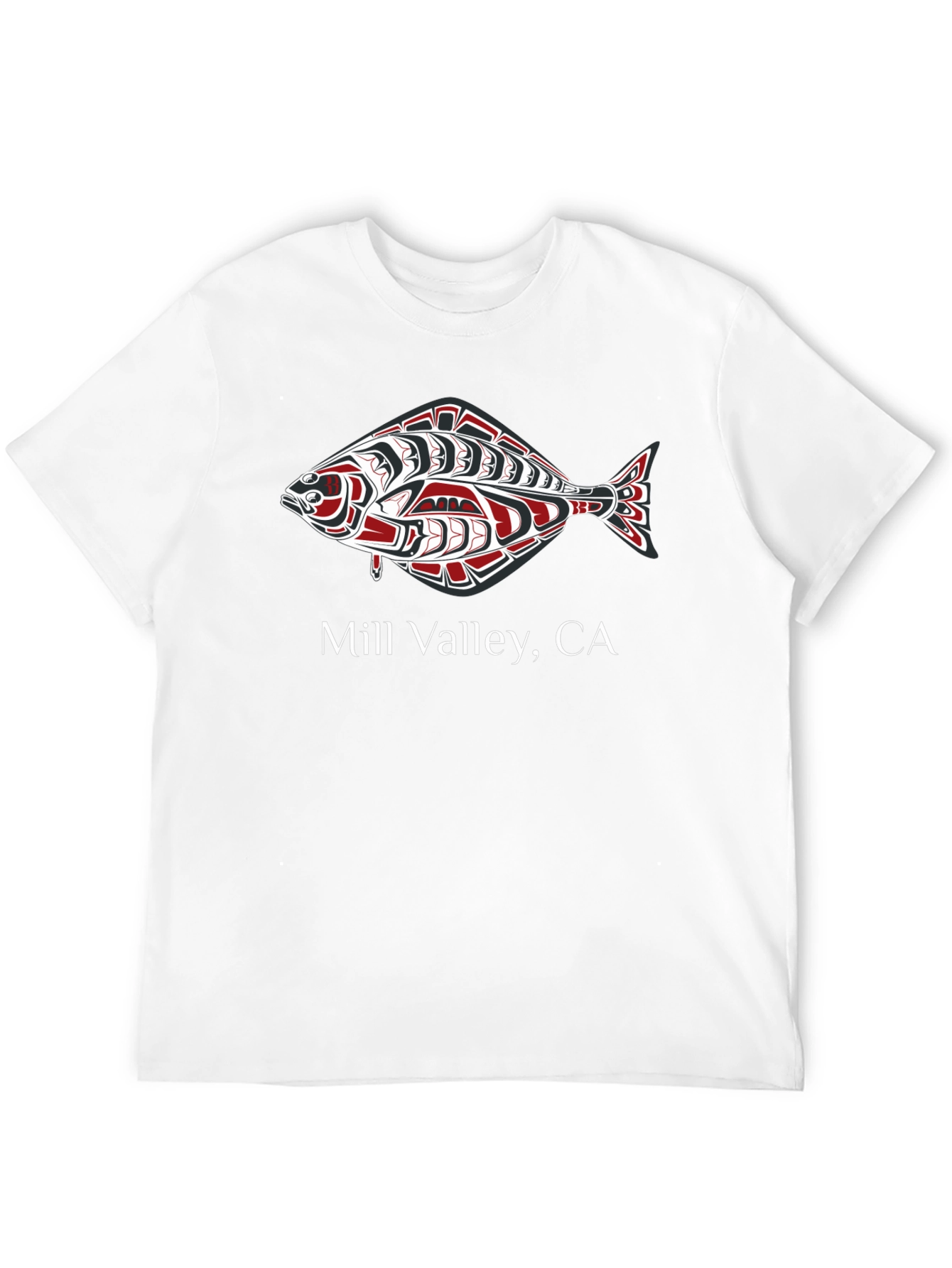 Mill Valley CA Fish Graphic Black T-Shirt