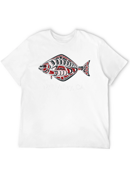 Mill Valley CA Fish Graphic Black T-Shirt