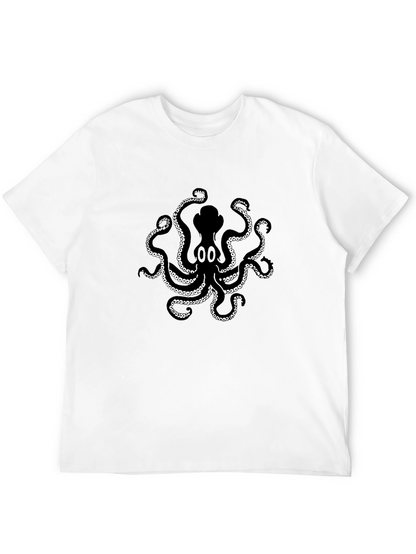 Octopus Graphic Print T-Shirt - Black