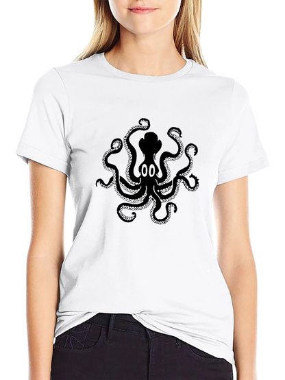 Octopus Graphic Print T-Shirt - Black