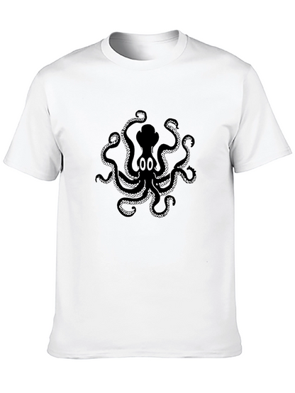 Octopus Graphic Print T-Shirt - Black