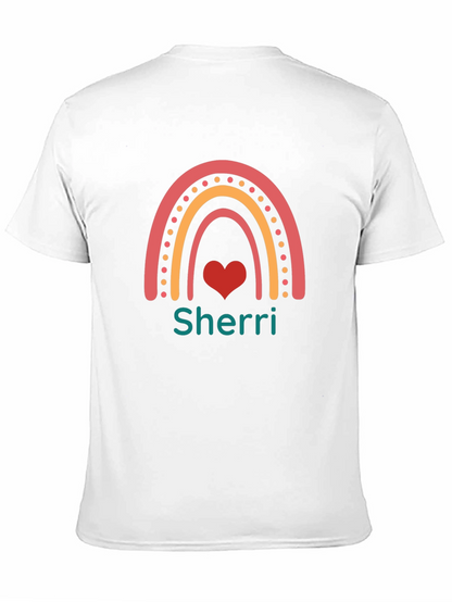 Personalized Rainbow Heart T-Shirt - Sherri Custom Name Tee