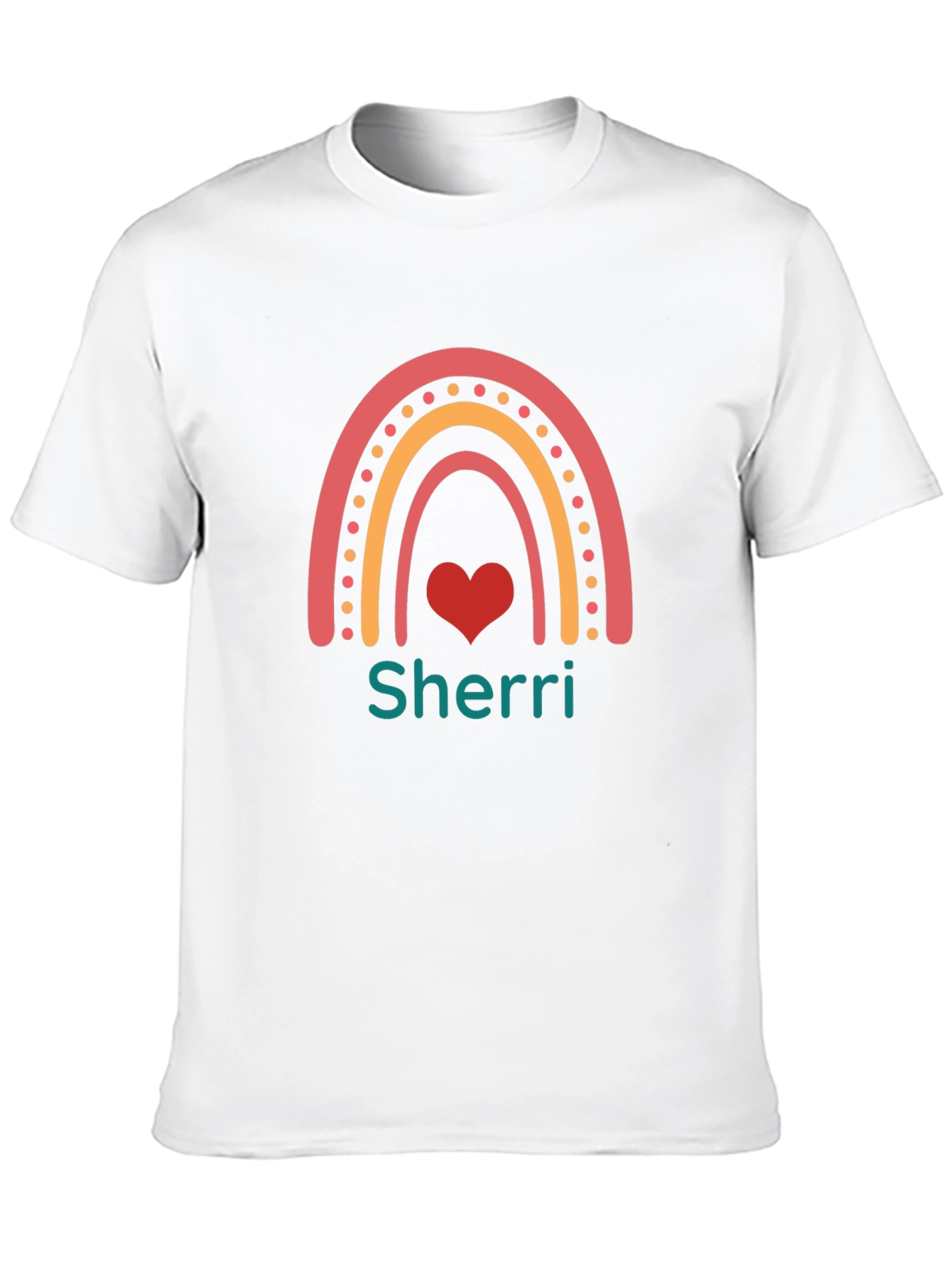 Personalized Rainbow Heart T-Shirt - Sherri Custom Name Tee