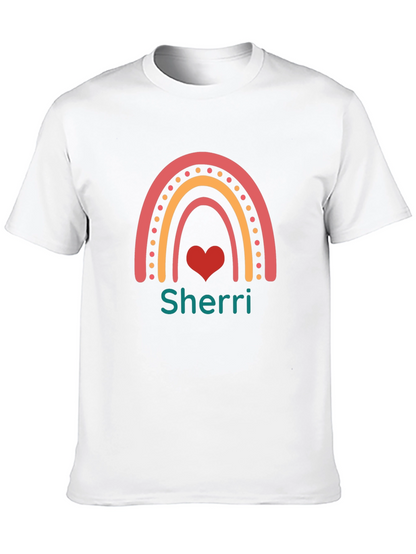 Personalized Rainbow Heart T-Shirt - Sherri Custom Name Tee
