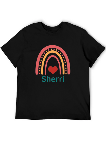 Personalized Rainbow Heart T-Shirt - Sherri Custom Name Tee
