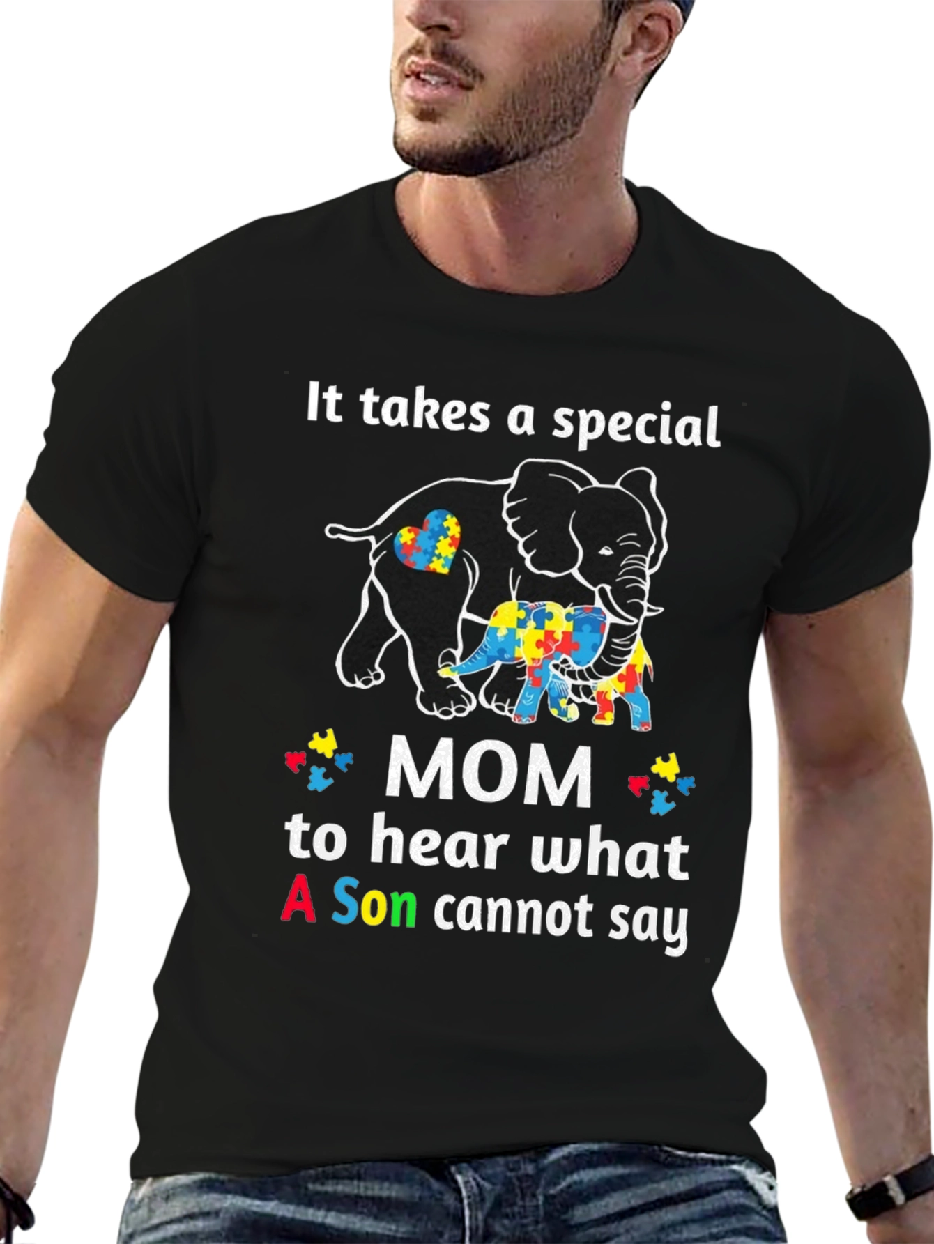 Autism Awareness Mom Elephant T-Shirt