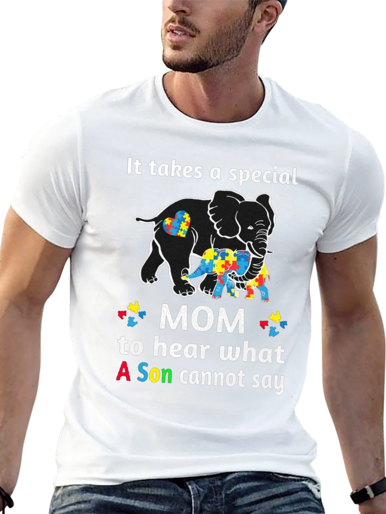 Autism Awareness Mom Elephant T-Shirt