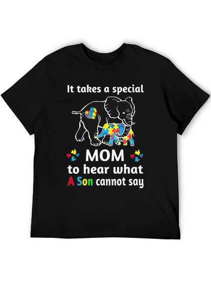 Autism Awareness Mom Elephant T-Shirt