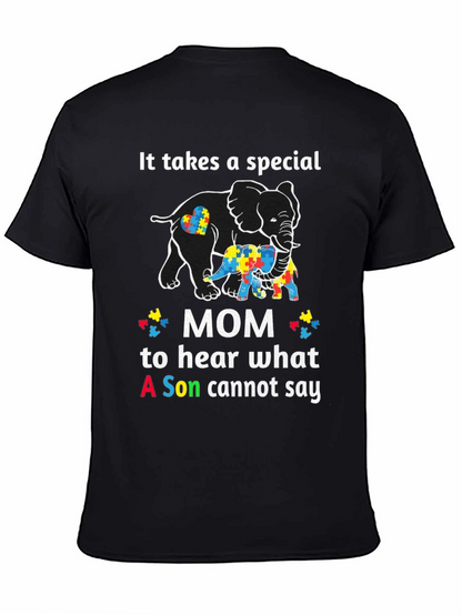 Autism Awareness Mom Elephant T-Shirt