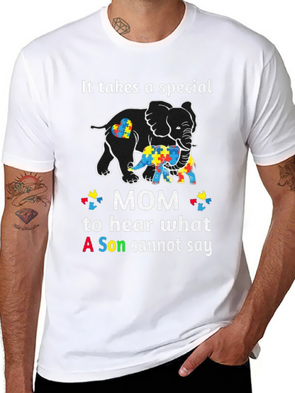 Autism Awareness Mom Elephant T-Shirt