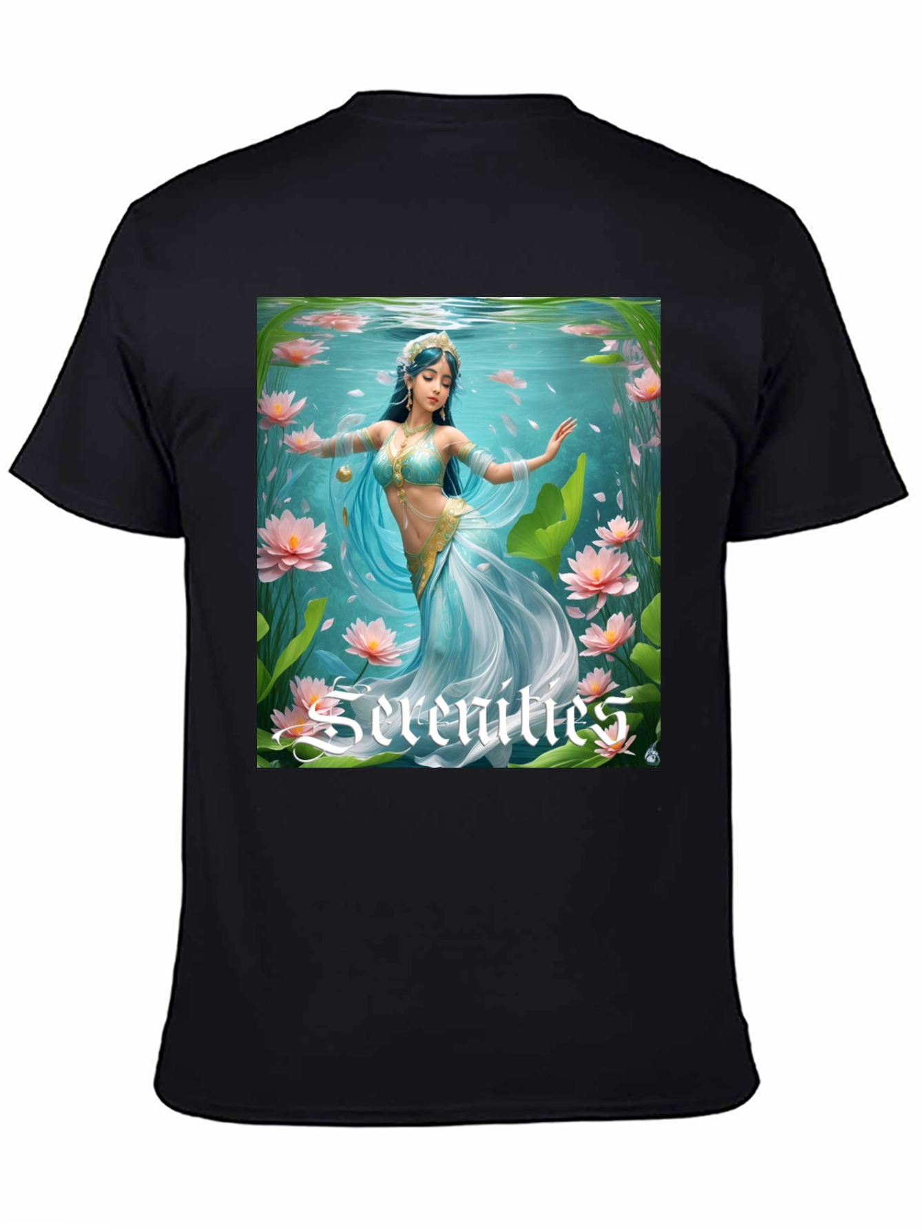 Serenities Graphic Tee - Elegant Water Nymph Design