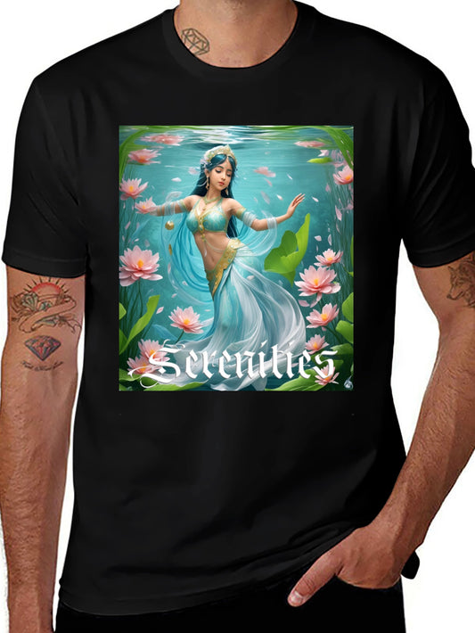 Serenities Graphic Tee - Elegant Water Nymph Design