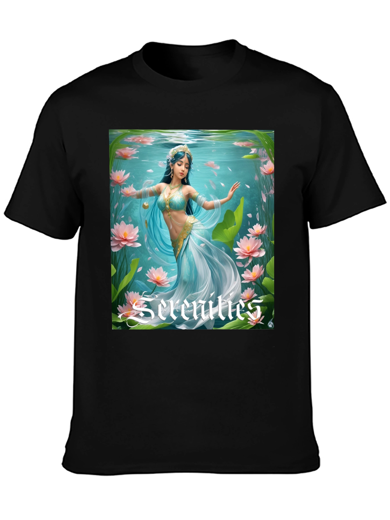 Serenities Graphic Tee - Elegant Water Nymph Design