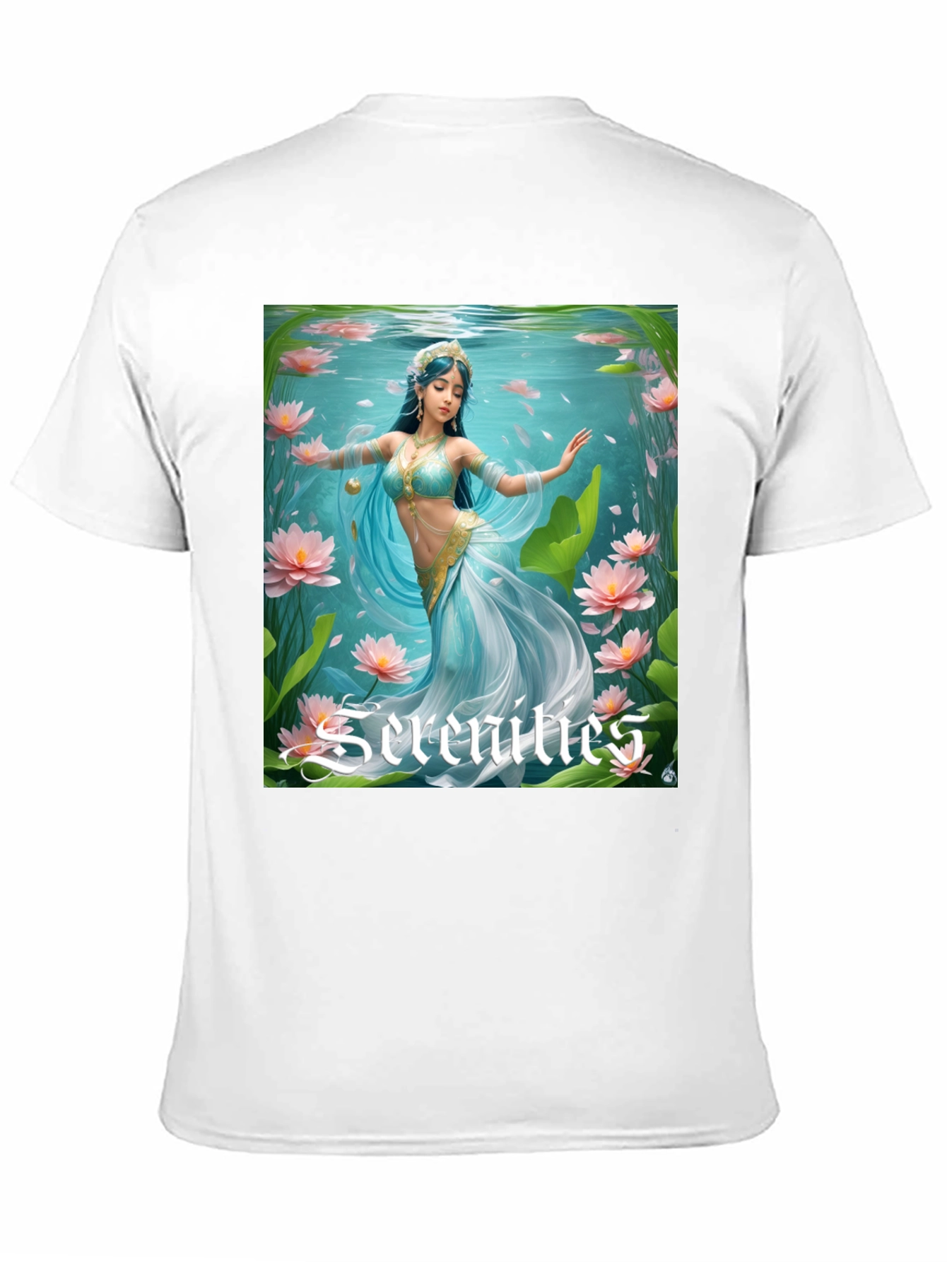 Serenities Graphic Tee - Elegant Water Nymph Design
